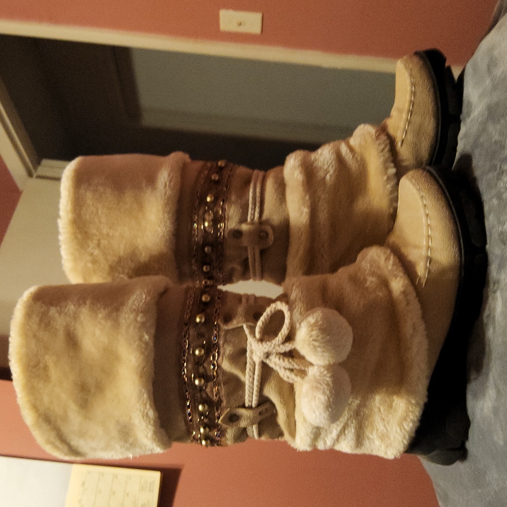 Cream colored Native American boots